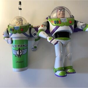 Buzz Lightyear Action Figure 12" Toy Story Talking Lights Laser Pixar &‎ Cup Lot